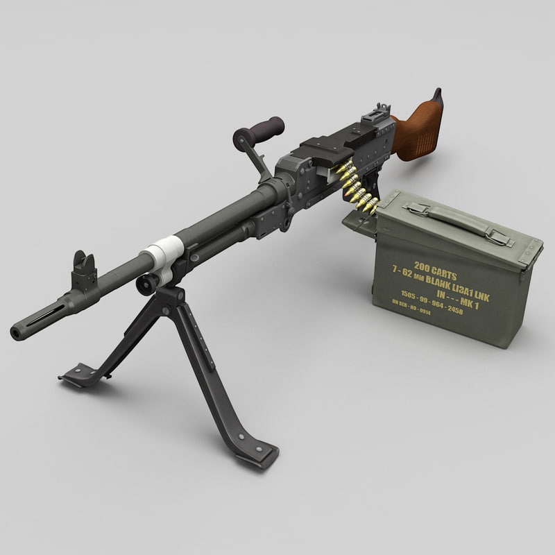 3d model of machine gun fn mag